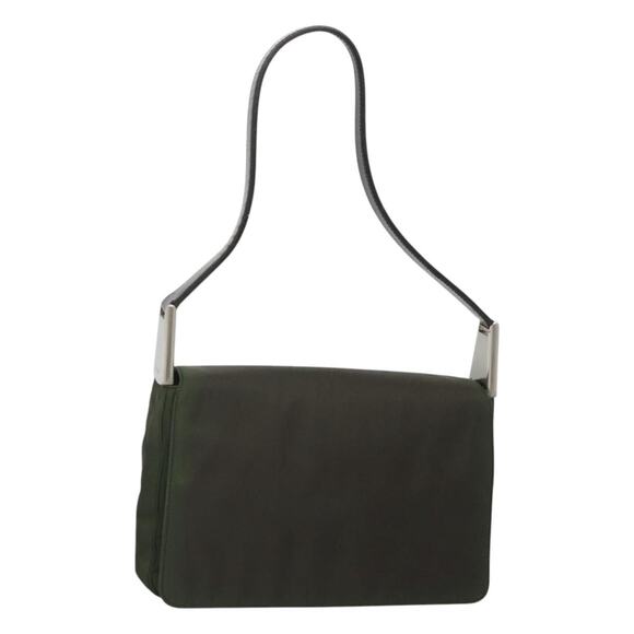 PRADA Shoulder Bag Nylon Khaki Silver - Picture 1 of 12